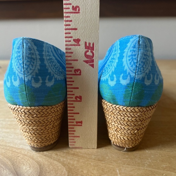 STUART WEITZMAN THEODORA & CALLUM SANDAL 9 ESPADRILLE WEDGE OPEN TOE COASTAL - Picture 8 of 12